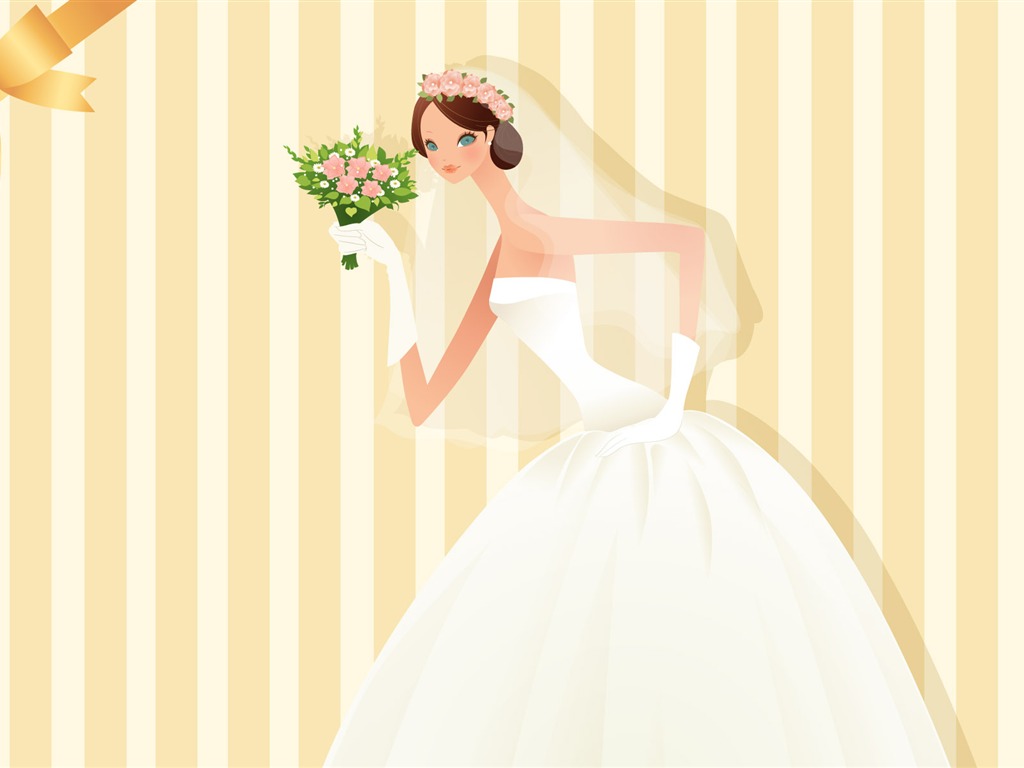 ベクトルの壁紙の結婚式の花嫁 (1) #10 - 1024x768