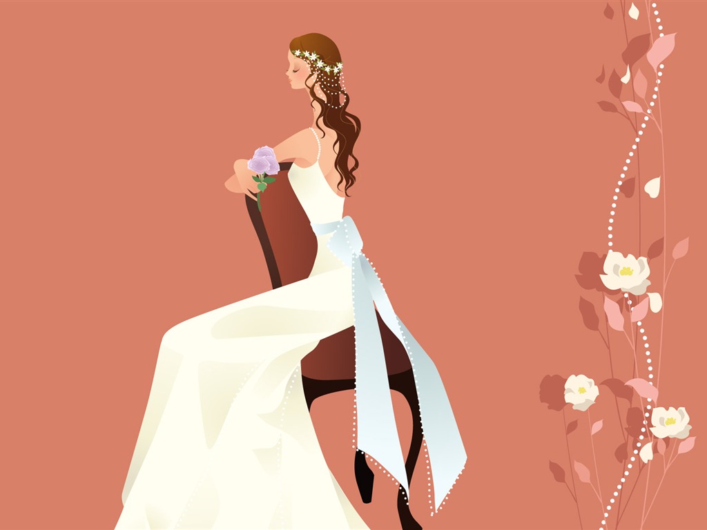 ベクトルの壁紙の結婚式の花嫁 (1) #11 - 1024x768