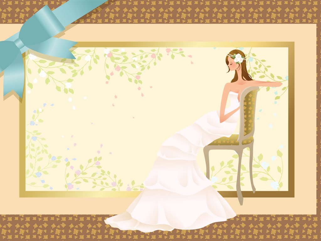 Vector Wallpaper Hochzeit Braut (2) #11 - 1024x768