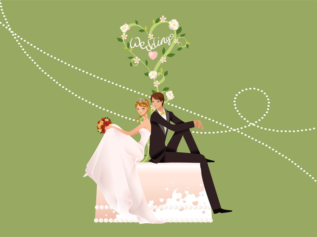 Vector Wallpaper Hochzeit Braut (2) #16 - 1024x768