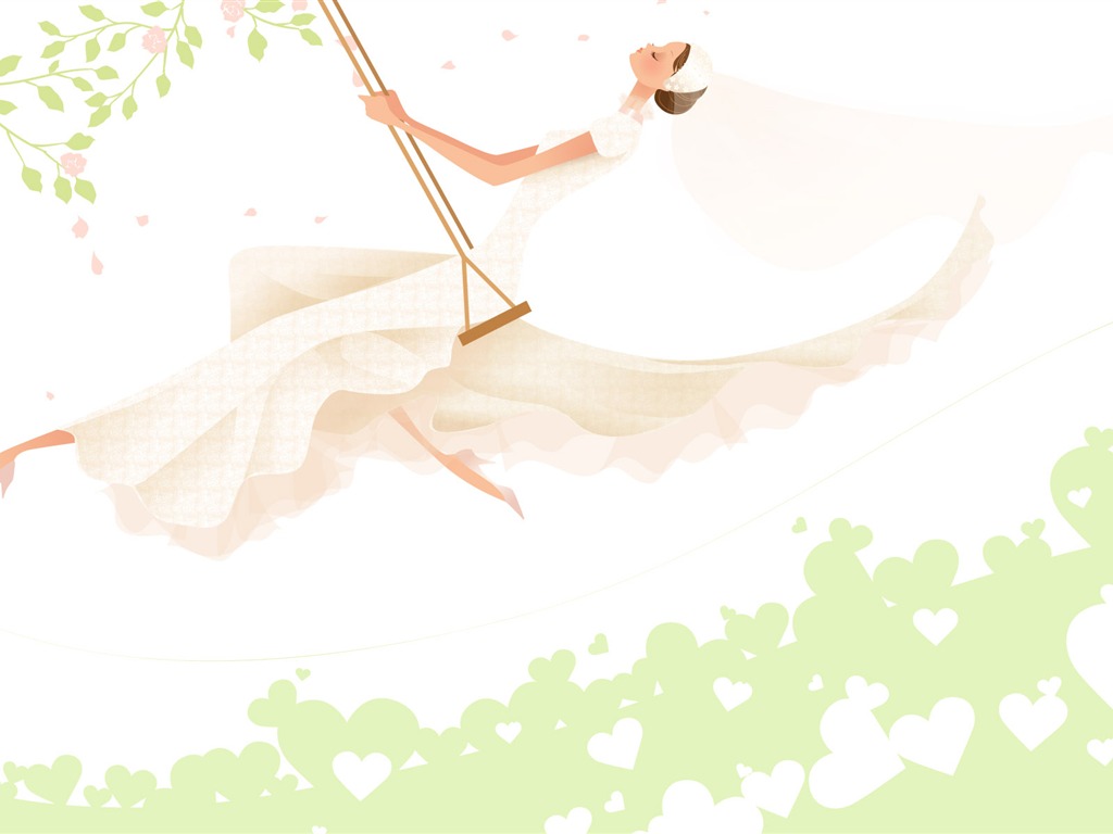 Vector Wallpaper Hochzeit Braut (2) #18 - 1024x768