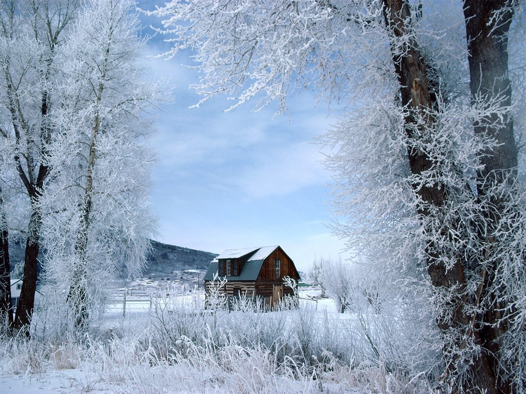 Hiver neige fond d'écran (3) #20 - 1024x768