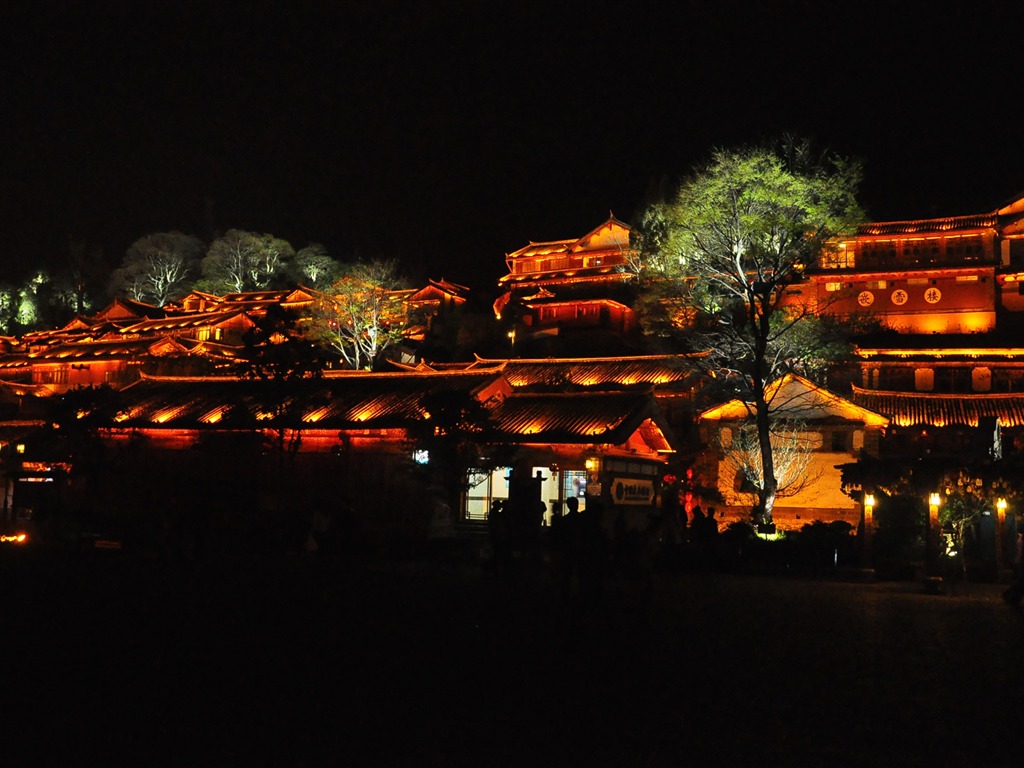 Starobylé město Lijiang Night (Staré Hong OK práce) #6 - 1024x768