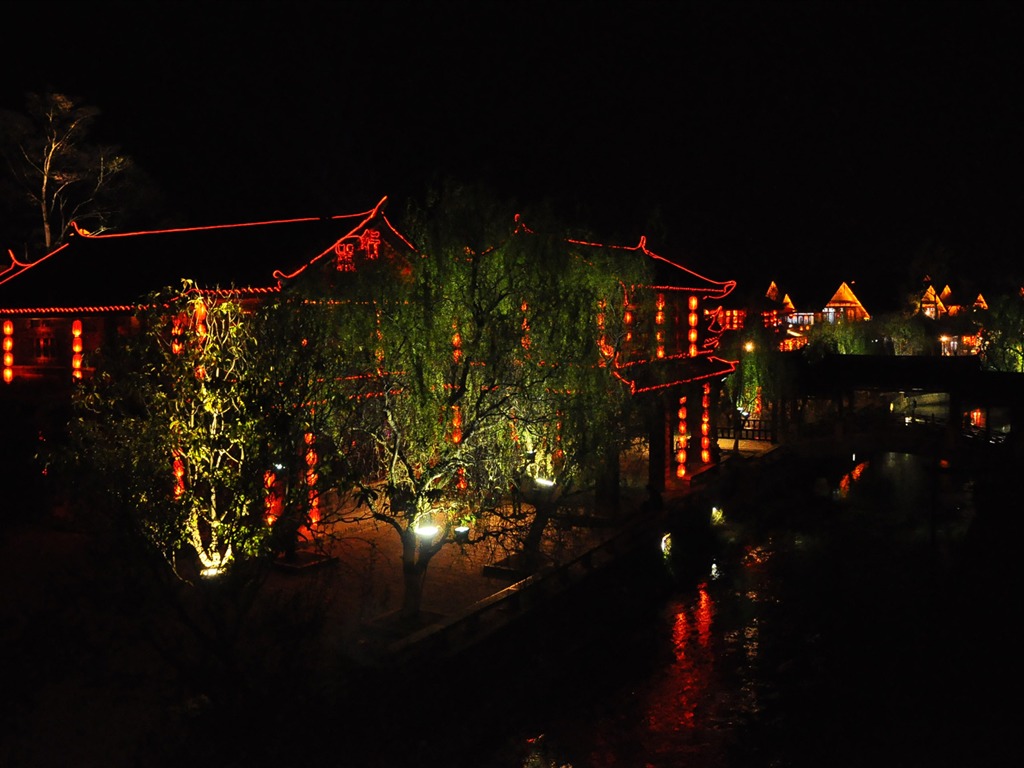 Vieille ville de Lijiang de nuit (Old œuvres Hong OK) #10 - 1024x768