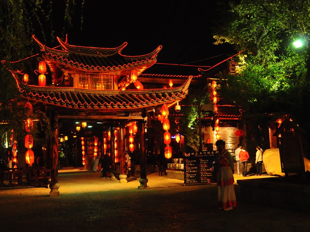 Lijiang Ancient Town Night (Old Hong OK works) #15 - 1024x768