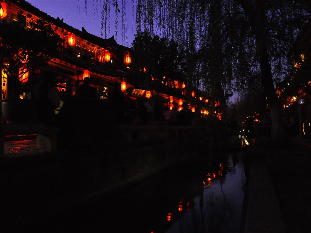 Starobylé město Lijiang Night (Staré Hong OK práce) #22 - 1024x768
