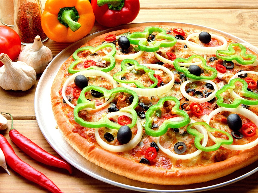 Pizza Jídlo tapety (3) #1 - 1024x768