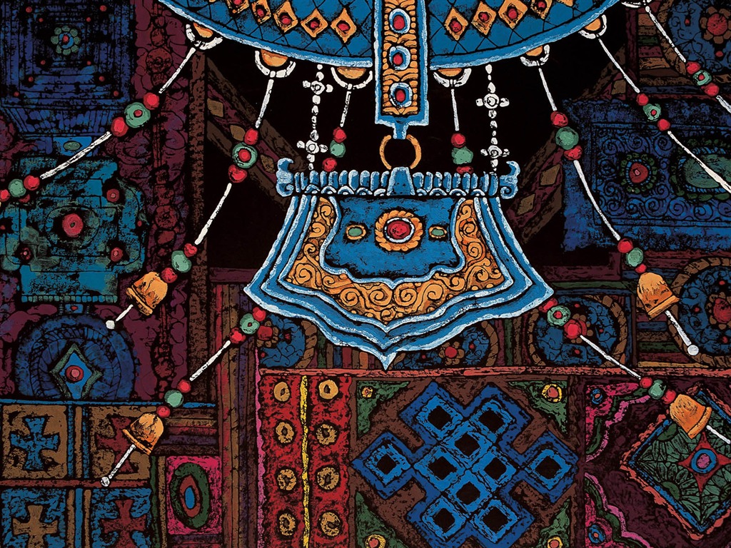 藏族祥巴版畫 壁紙(一) #3 - 1024x768
