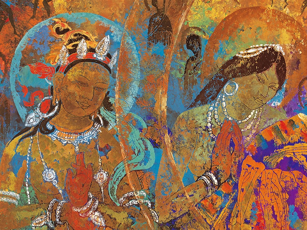 藏族祥巴版画 壁纸(一)11 - 1024x768