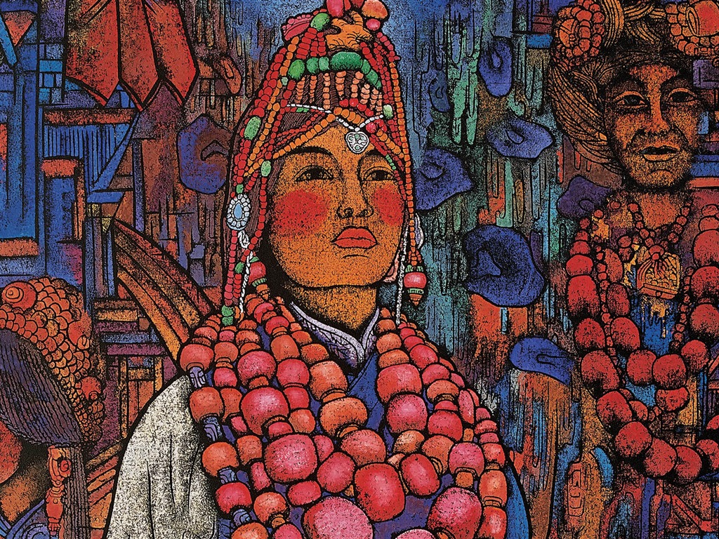 藏族祥巴版畫 壁紙(一) #17 - 1024x768