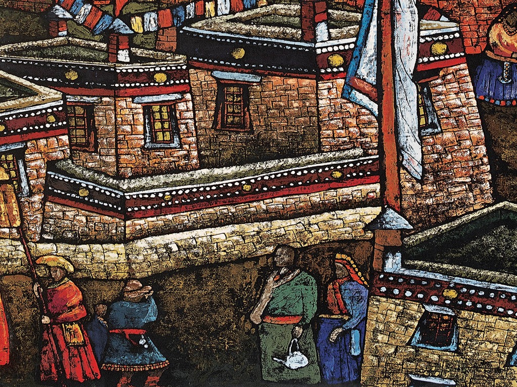 藏族祥巴版畫 壁紙(一) #19 - 1024x768