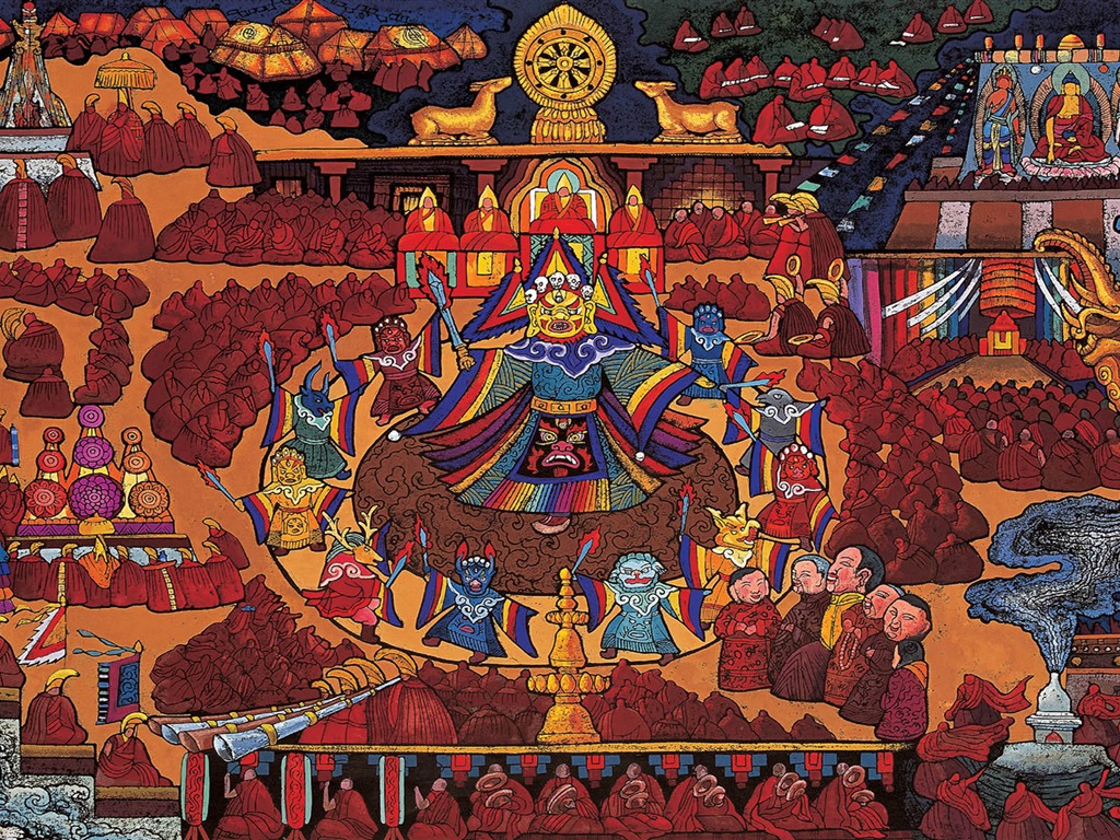 藏族祥巴版畫 壁紙(二) #19 - 1024x768