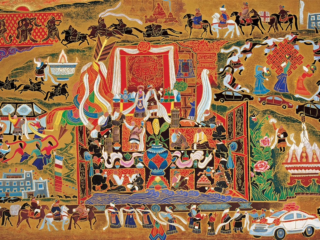 藏族祥巴版畫 壁紙(二) #20 - 1024x768