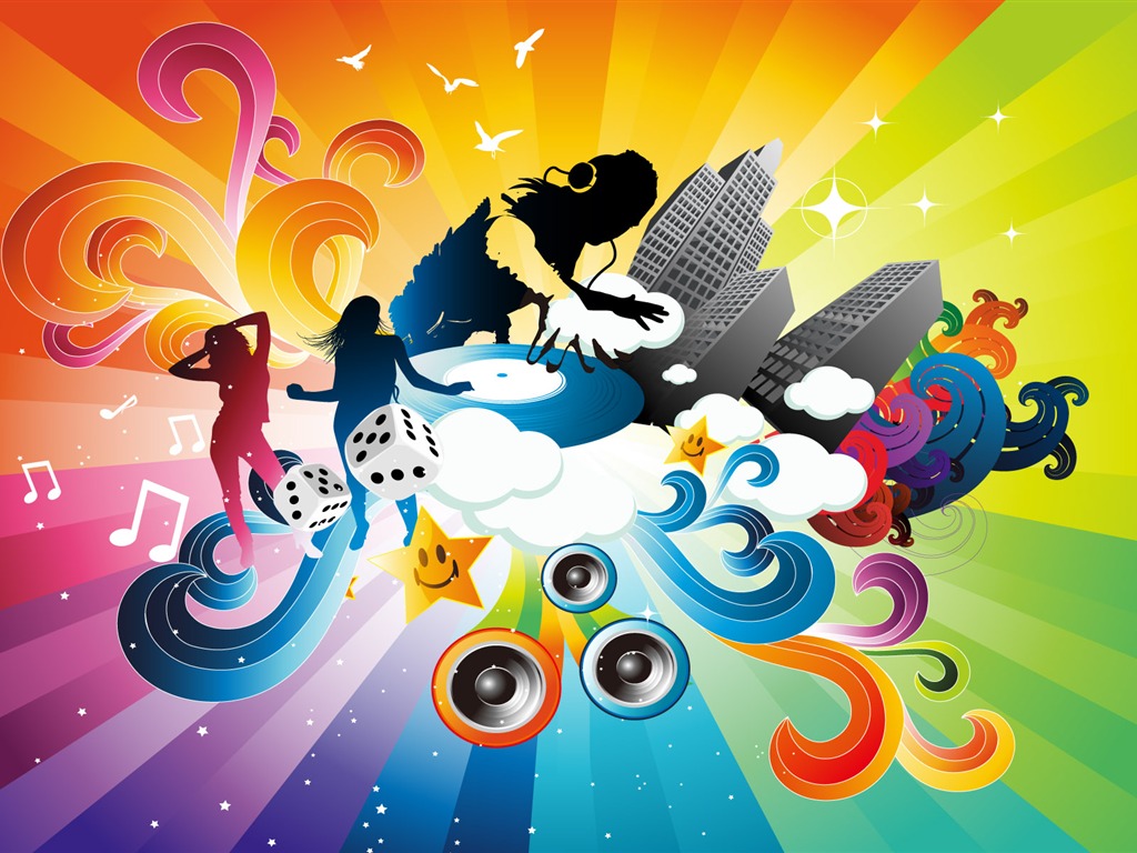 Vector musical theme wallpapers (3) #2 - 1024x768