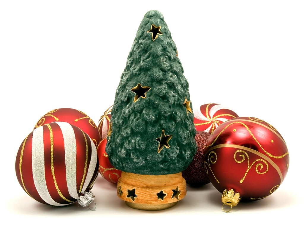 Рождественские шары обои (3) #3 - 1024x768