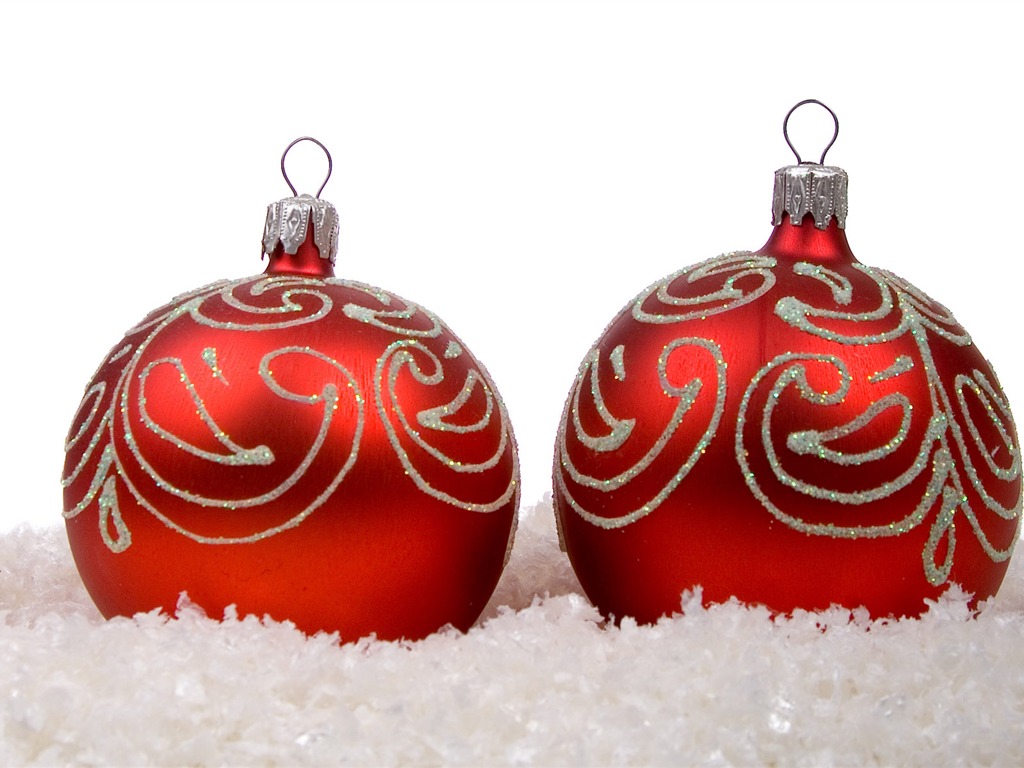 Рождественские шары обои (3) #15 - 1024x768