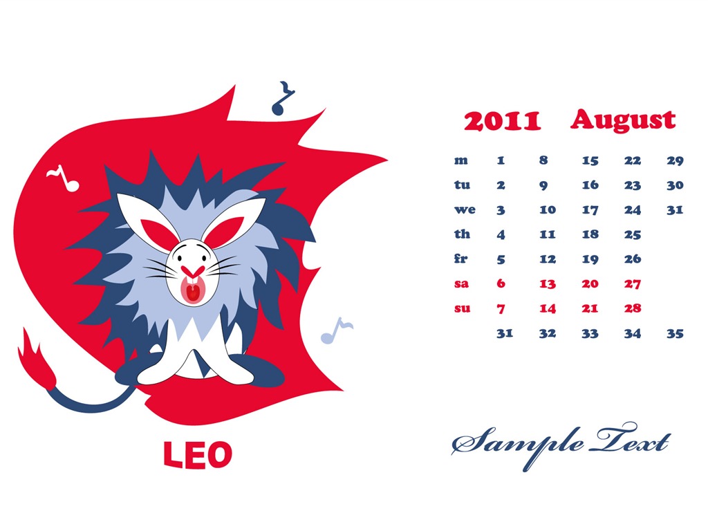 Rok 2011 králíka kalendář tapety (2) #5 - 1024x768