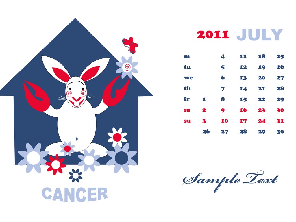 Год Кролика 2011 календарь обои (2) #6 - 1024x768