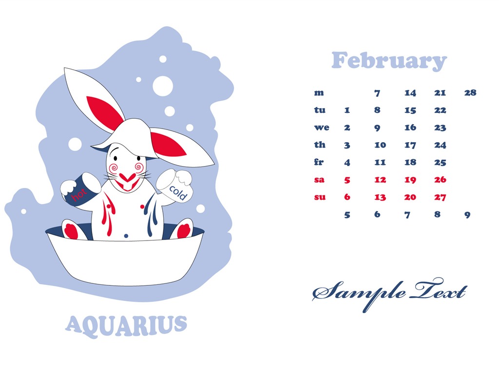 Rok 2011 králíka kalendář tapety (2) #11 - 1024x768