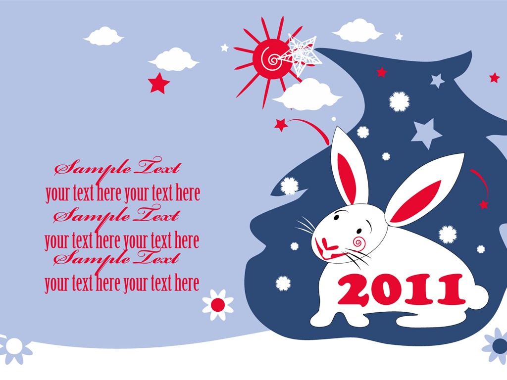 Rok 2011 králíka kalendář tapety (2) #13 - 1024x768