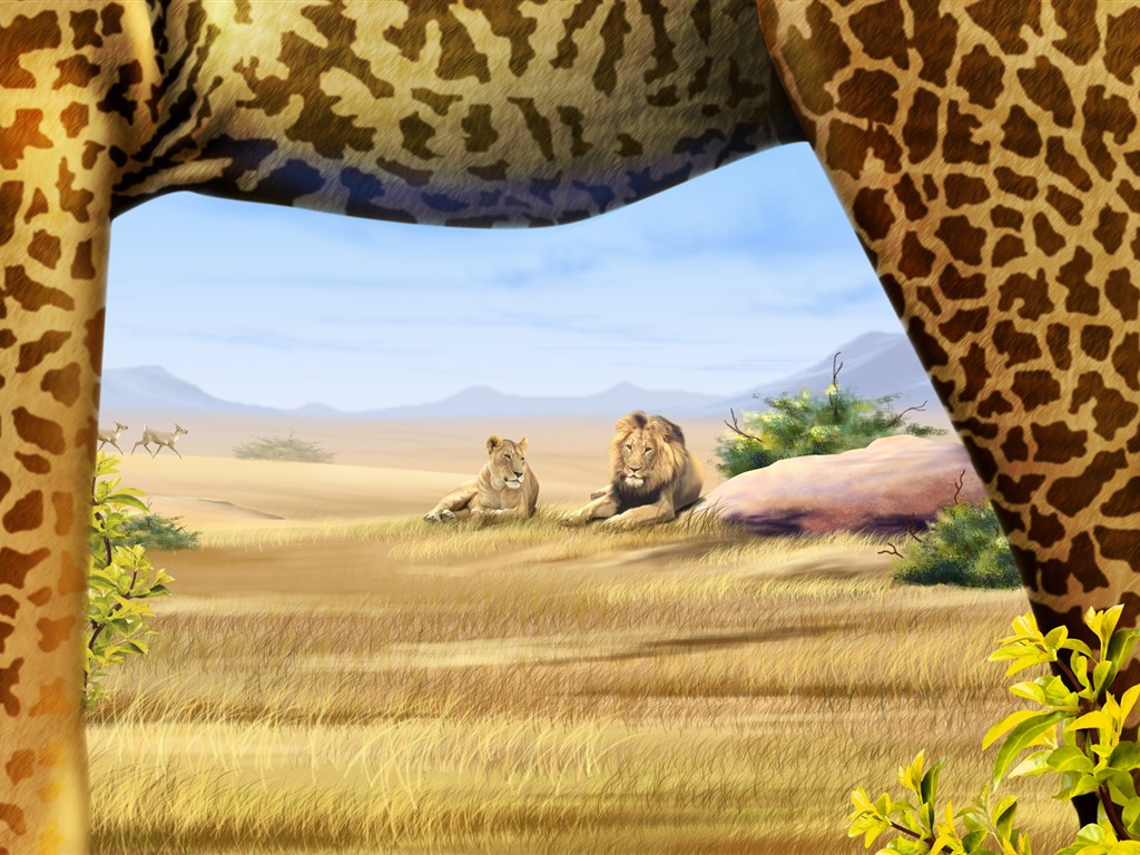 Colorido fondo de pantalla pintados a mano ecología del paisaje (3) #4 - 1024x768