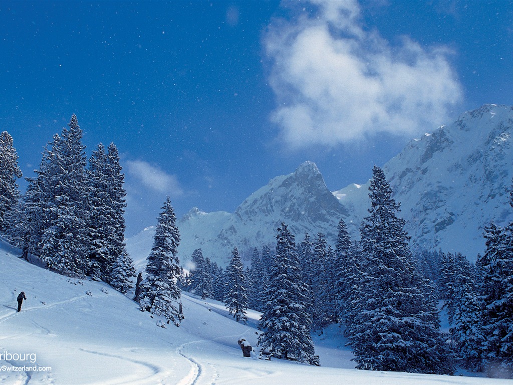 瑞士冬季冰雪壁纸9 - 1024x768