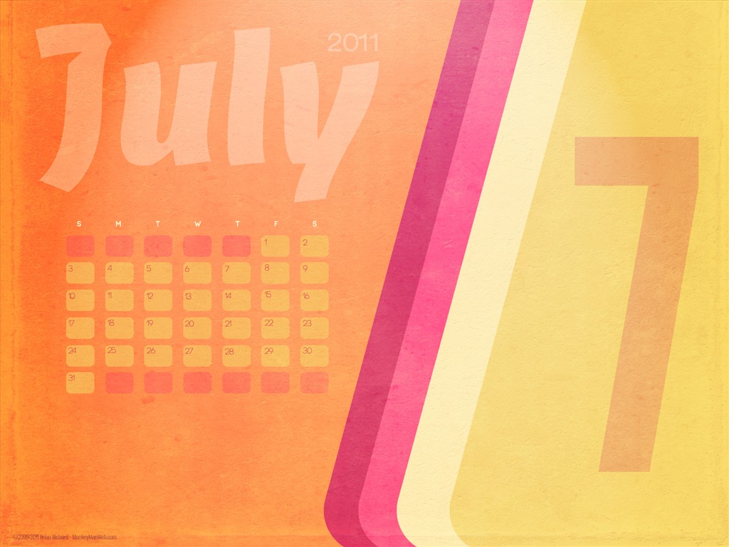 2011년 7월 달력 월페이퍼 (1) #6 - 1024x768