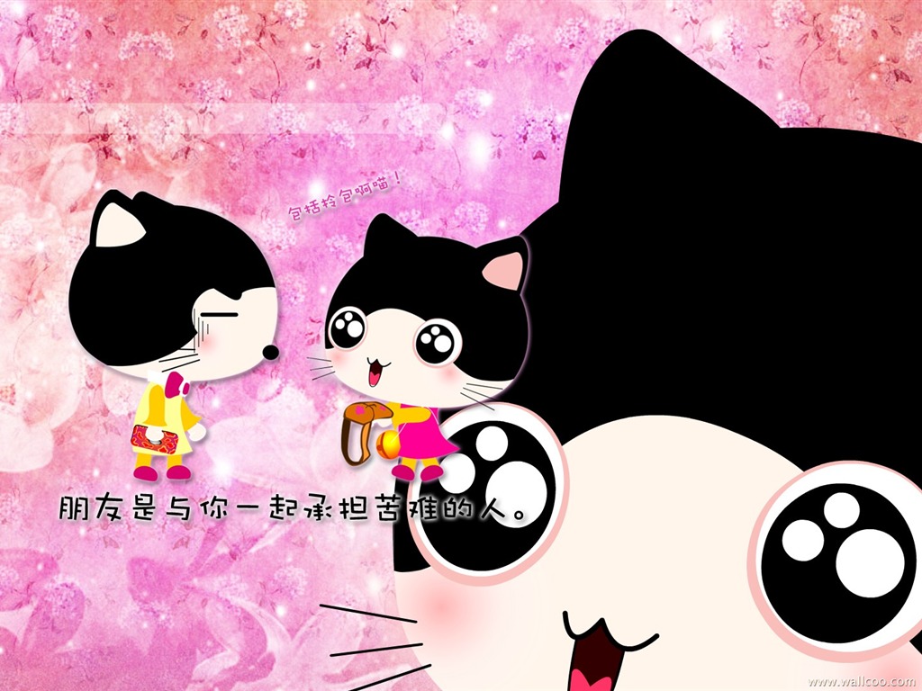 Baby cat cartoon wallpaper (1) #5 - 1024x768