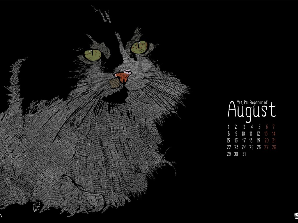 August 2011 calendar wallpaper (2) #14 - 1024x768