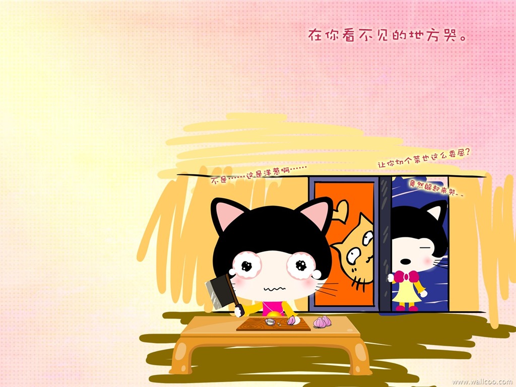 猫咪宝贝 卡通壁纸(三)9 - 1024x768