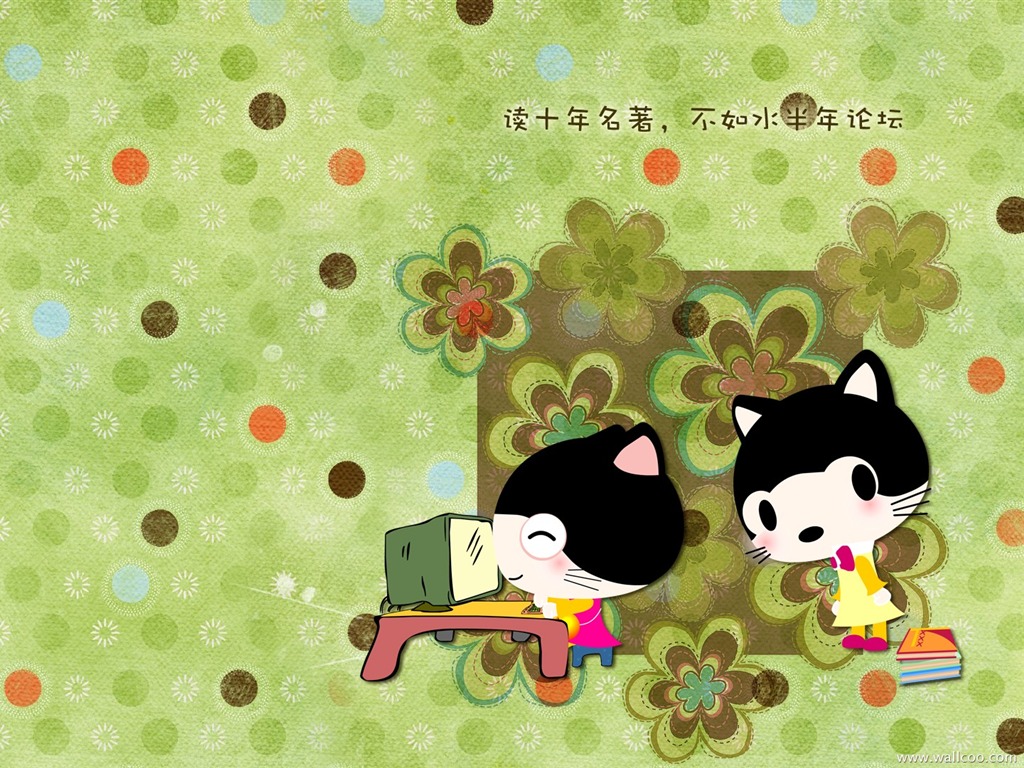 Baby cat cartoon wallpaper (4) #15 - 1024x768