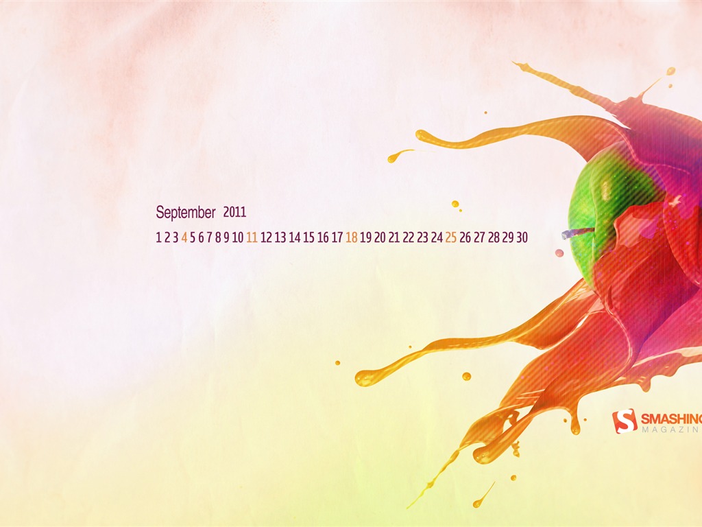 September 2011 Kalender Wallpaper (1) #13 - 1024x768