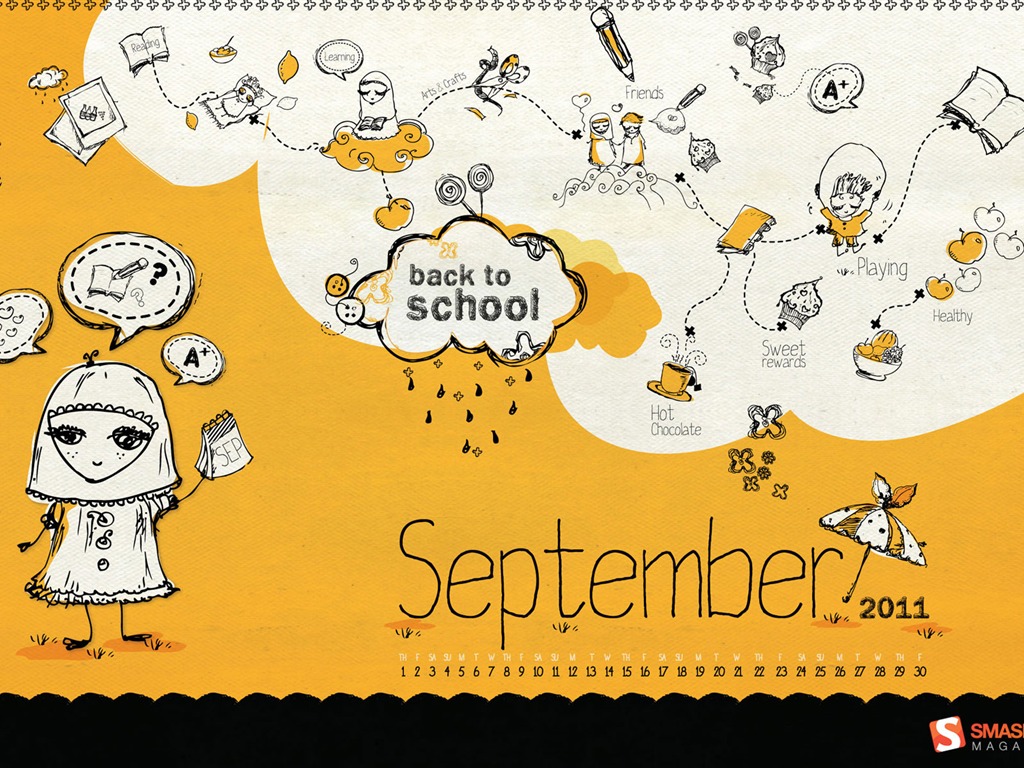 September 2011 Kalender Wallpaper (2) #11 - 1024x768