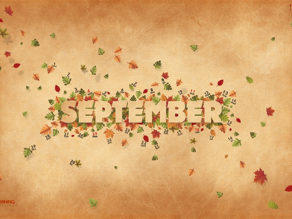 September 2011 Kalender Wallpaper (2) #12 - 1024x768