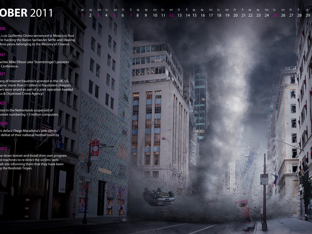 10 2011 Calendario Wallpaper (1) #2 - 1024x768
