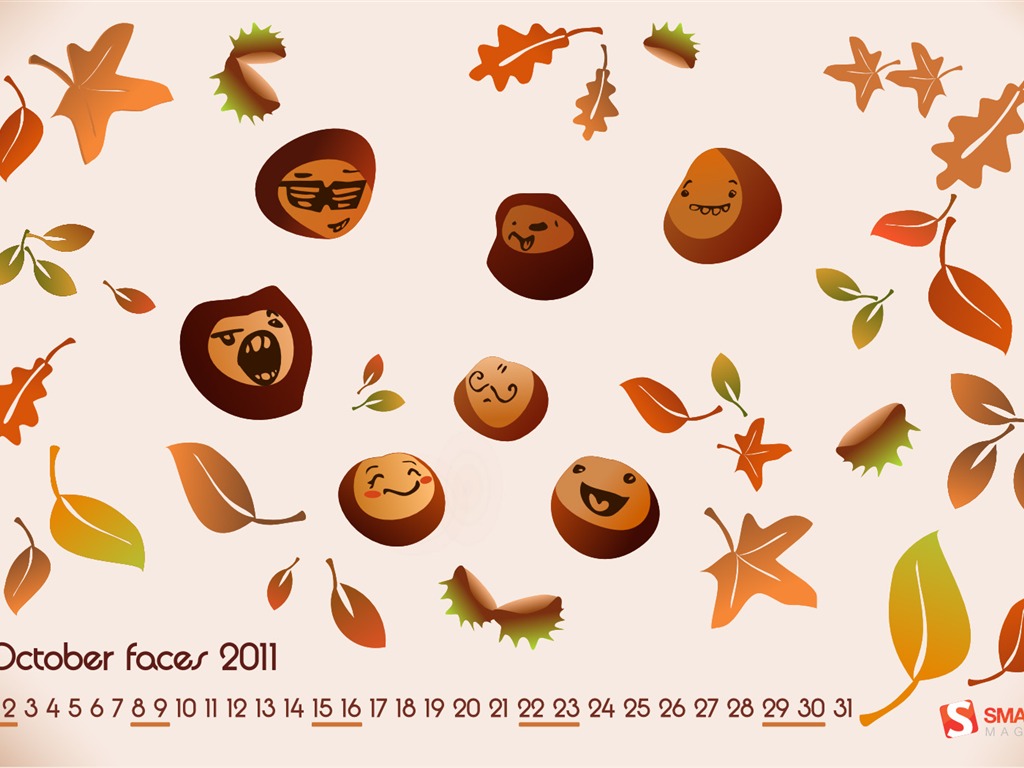 October 2011 Calendar Wallpaper (2) #5 - 1024x768