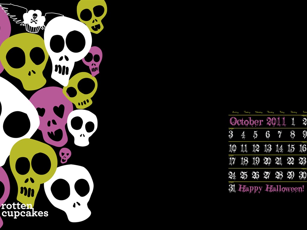 October 2011 Calendar Wallpaper (2) #14 - 1024x768