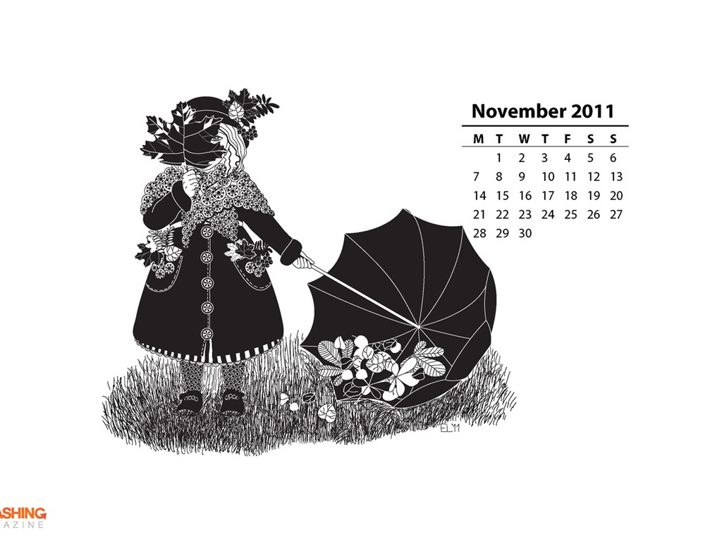 November 2011 Calendar wallpaper (2) #3 - 1024x768