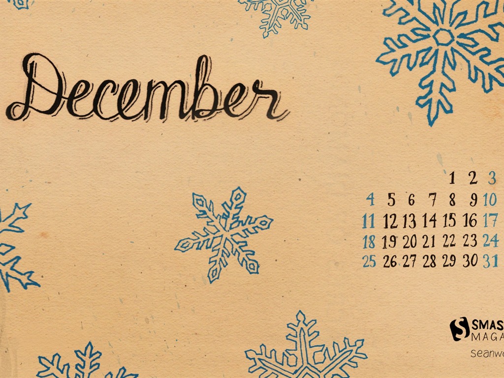 December 2011 Calendar wallpaper (1) #12 - 1024x768