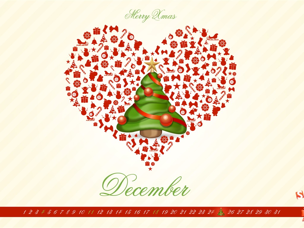 Diciembre 2011 Calendario fondo de pantalla (2) #3 - 1024x768