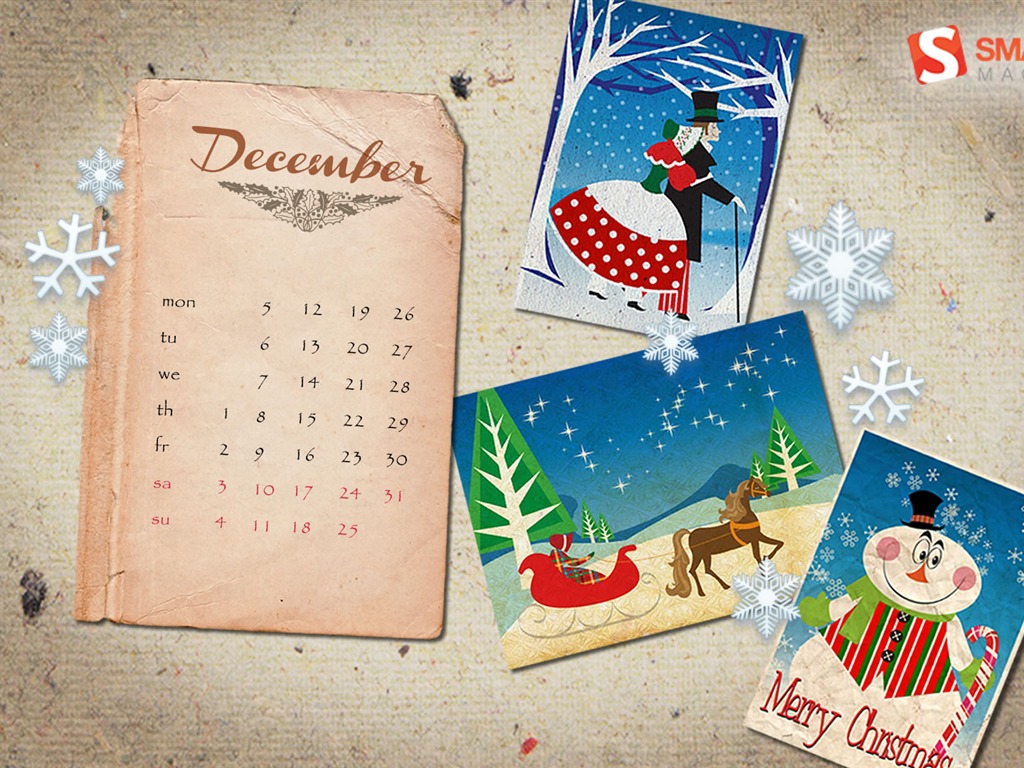 December 2011 Calendar wallpaper (2) #8 - 1024x768