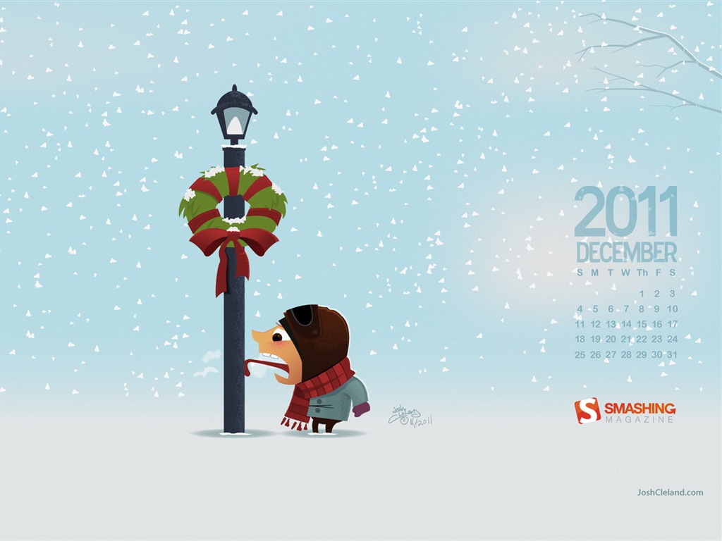 Décembre 2011 Calendar Wallpaper (2) #13 - 1024x768