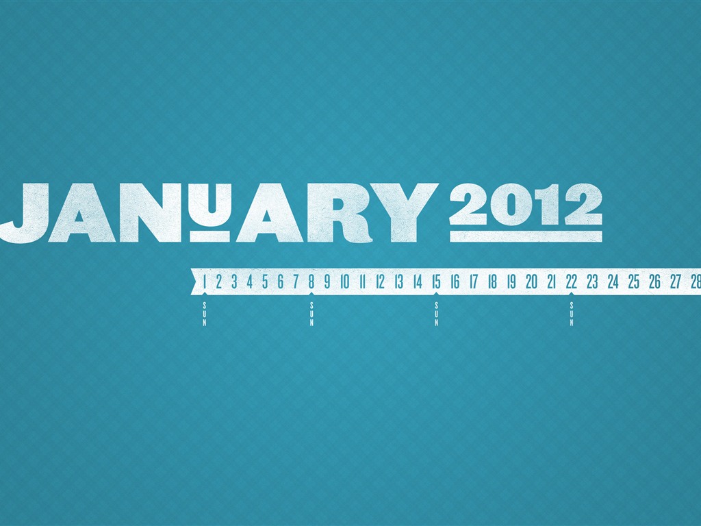 2012年1月カレンダー壁紙 #19 - 1024x768