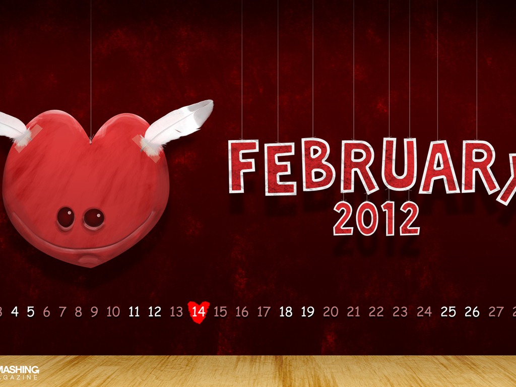 Februar 2012 Kalender Wallpaper (2) #2 - 1024x768