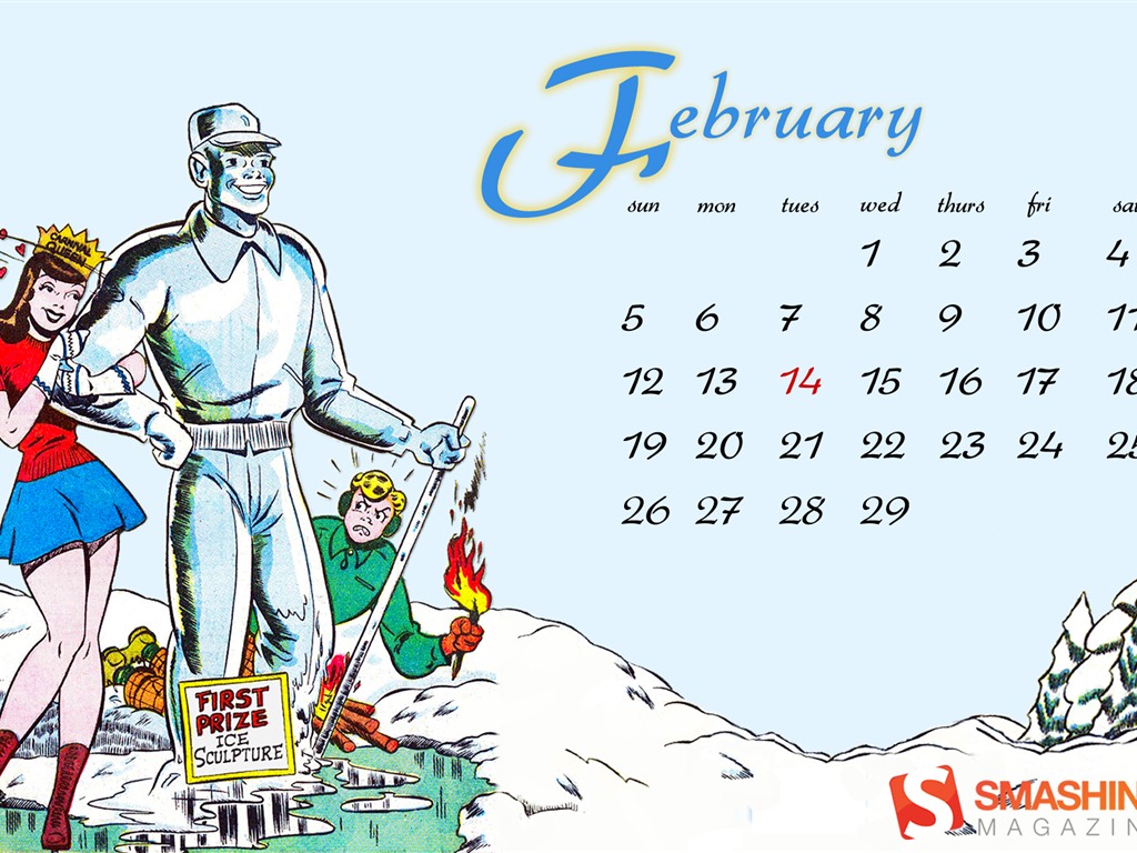 Februar 2012 Kalender Wallpaper (2) #6 - 1024x768