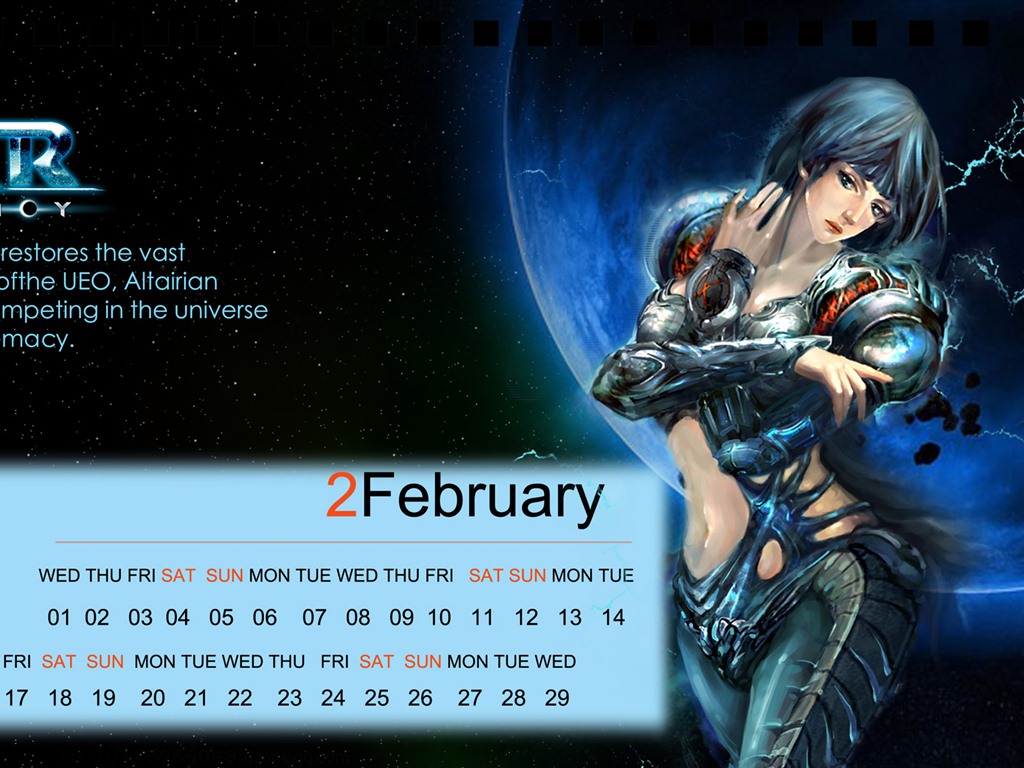 Februar 2012 Kalender Wallpaper (2) #16 - 1024x768