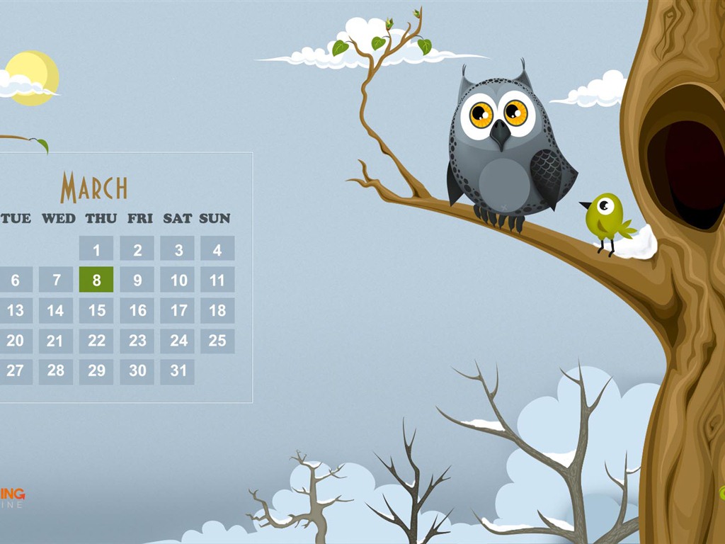 März 2012 Kalender Wallpaper #15 - 1024x768