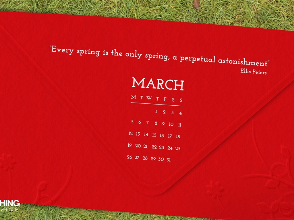 Март 2012 Календарь обои #16 - 1024x768