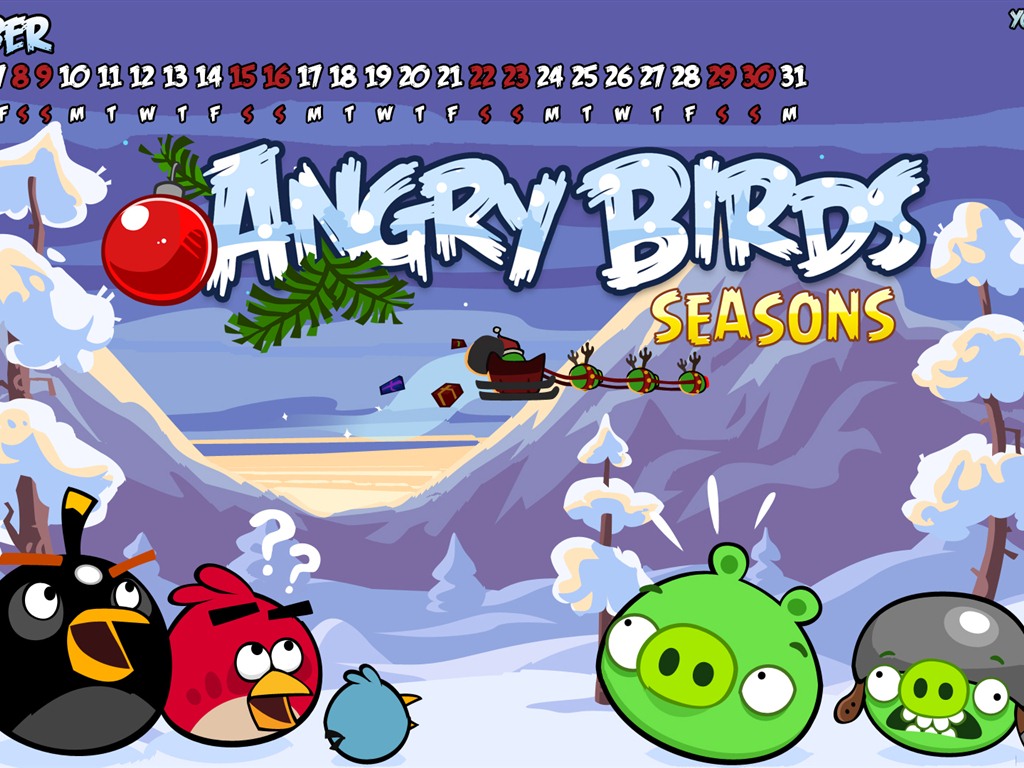 Angry Birds 2012 calendario fondos de escritorio #1 - 1024x768
