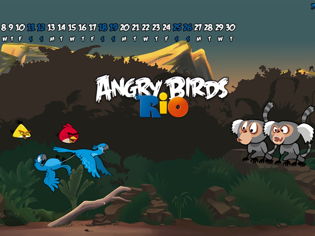 Angry Birds 愤怒的小鸟 2012年年历壁纸3 - 1024x768